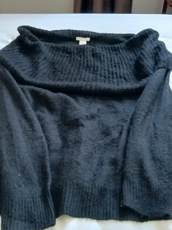 Pull noir à col roulé - photo numéro 2