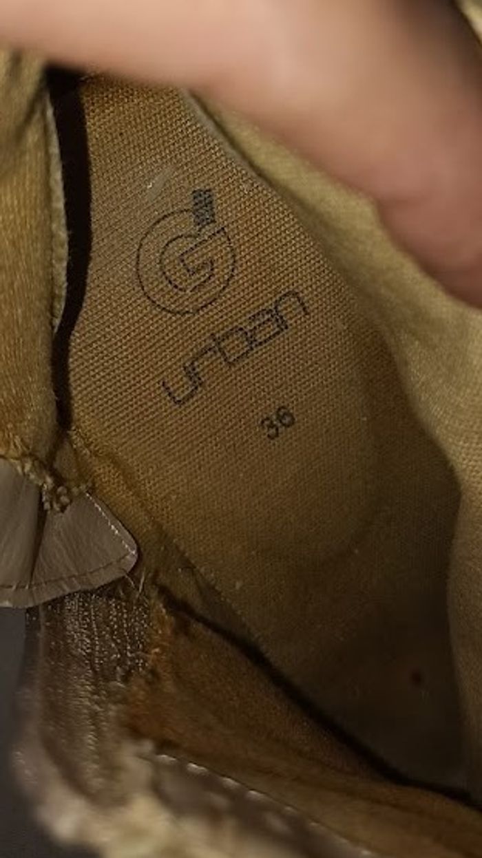 Bottines Tissu Beige & Tressage Cuir Marron - Talon Stable - T.36 - photo numéro 6