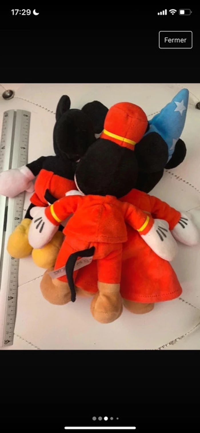 Ensemble de 3 peluche collector Mickey Disney - photo numéro 3