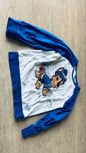 Pyjama chaud  2 pièces velours pat patrouille bleu et blanc 4/6 ans 