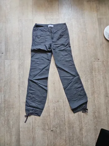 Pantalon gris en lin cache cache