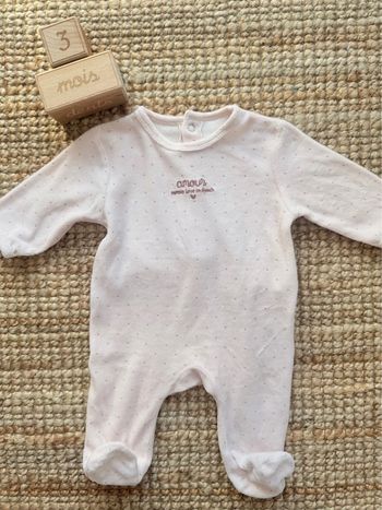 Pyjama velours Kiabi 3mois / 60cm