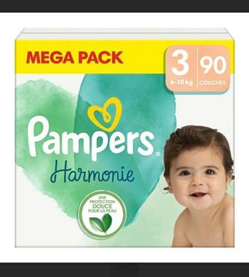 Lot de 90 couches Pampers Harmonie taille 3