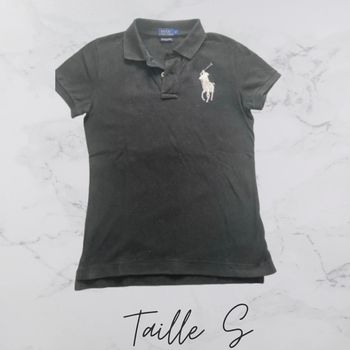 Polo noir cintré femme Ralph Lauren taille S