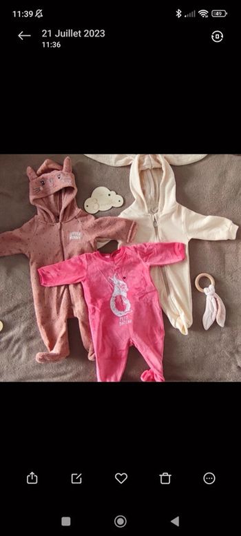 Lot 3 pyjamas 3 mois