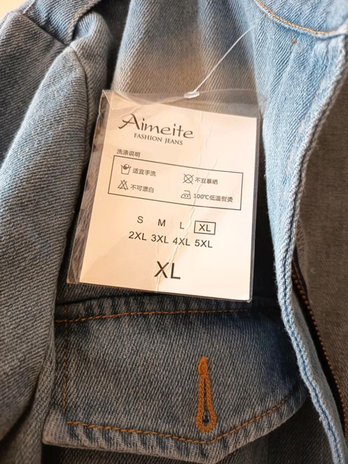 Veste femme jeans délavé . Très belle coupe. Taille marqué xl je dirais 40/42. - photo numéro 5