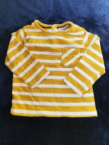 T shirt manches longues, pull fin pomette 12 mois