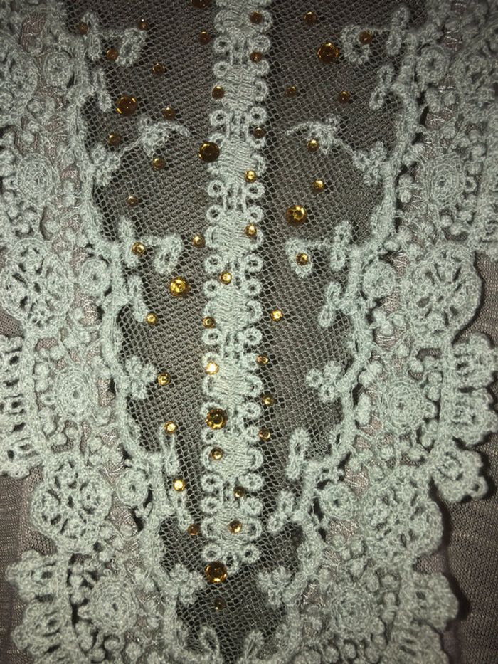 T-shirt dentelle taille unique Flamant Rose neuf avec étiquette - photo numéro 4