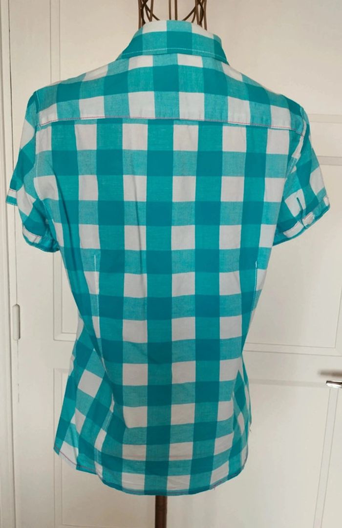 Chemise femme carreaux turquoise – Cecilia Classics – 38/40 – TBE - photo numéro 2