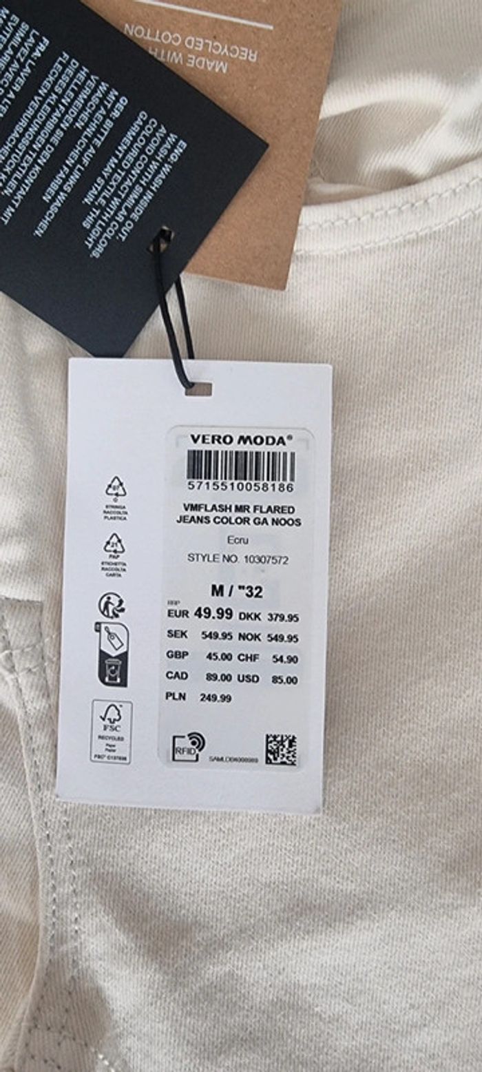Vero Moda Jean Flared Vmflash Taille Moyenne Flared Fit Jeans - photo numéro 5