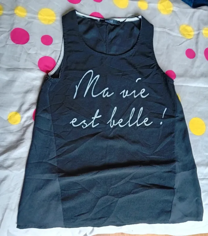 Tee shirt sans manche Noir Agathe Velmont