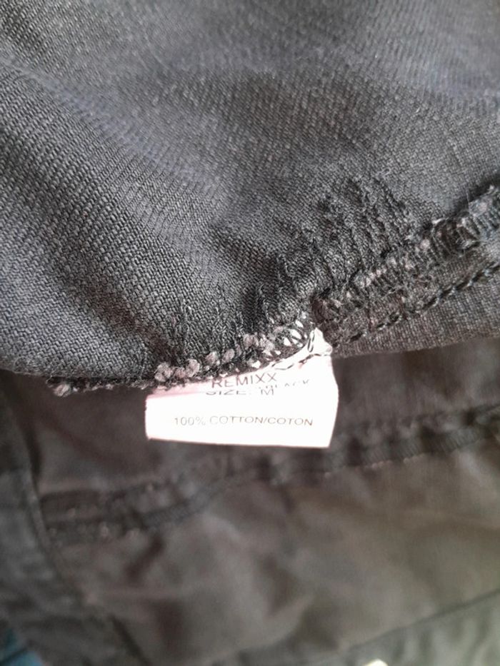 Petite veste en jean noire effet usée Remixx taille m - photo numéro 4