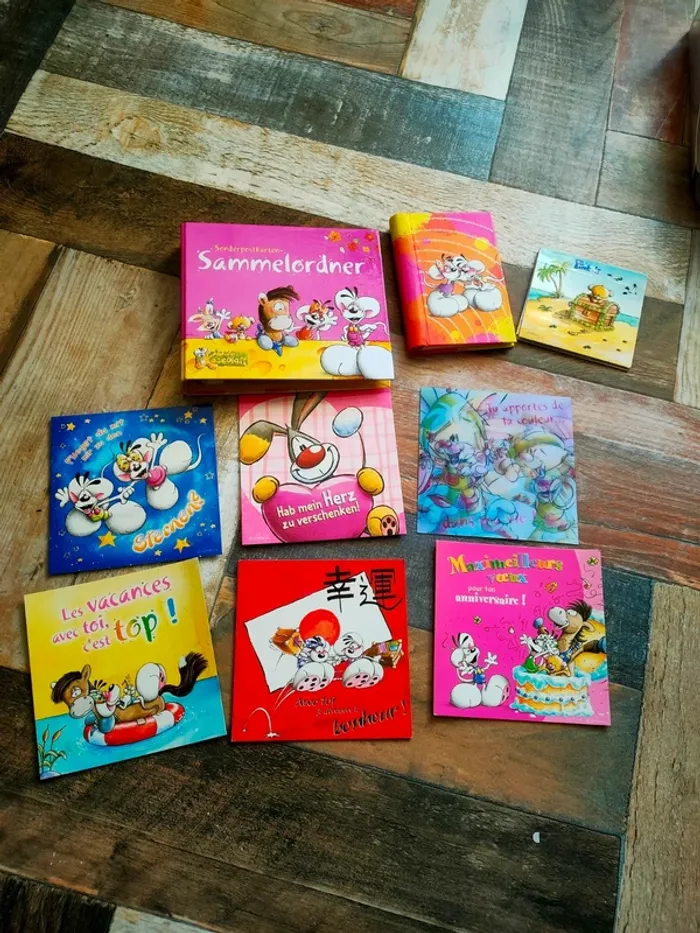 Lot Diddl carte postale carnet et post-it