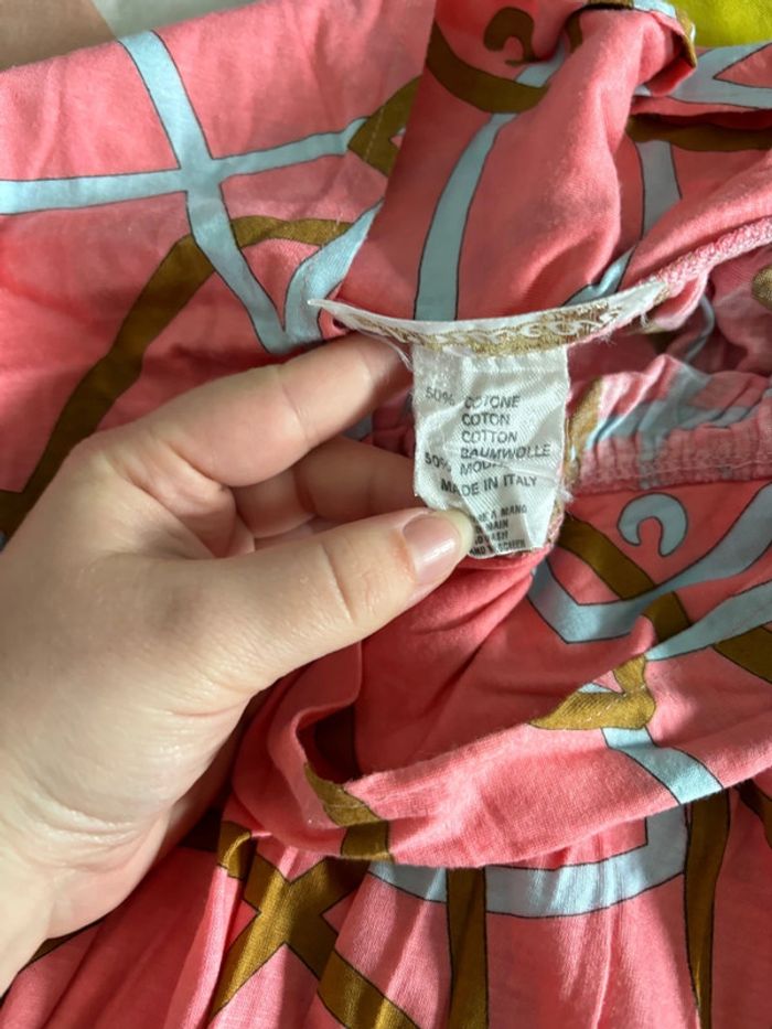 Ensemble débardeur + jupe longue vintage rose motifs poissons - photo numéro 6