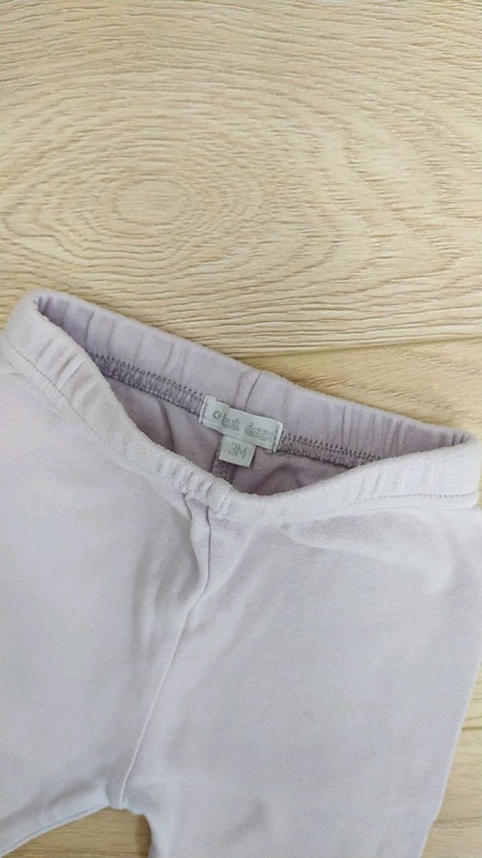 Ensemble mauve 3 mois fille chat - photo numéro 3