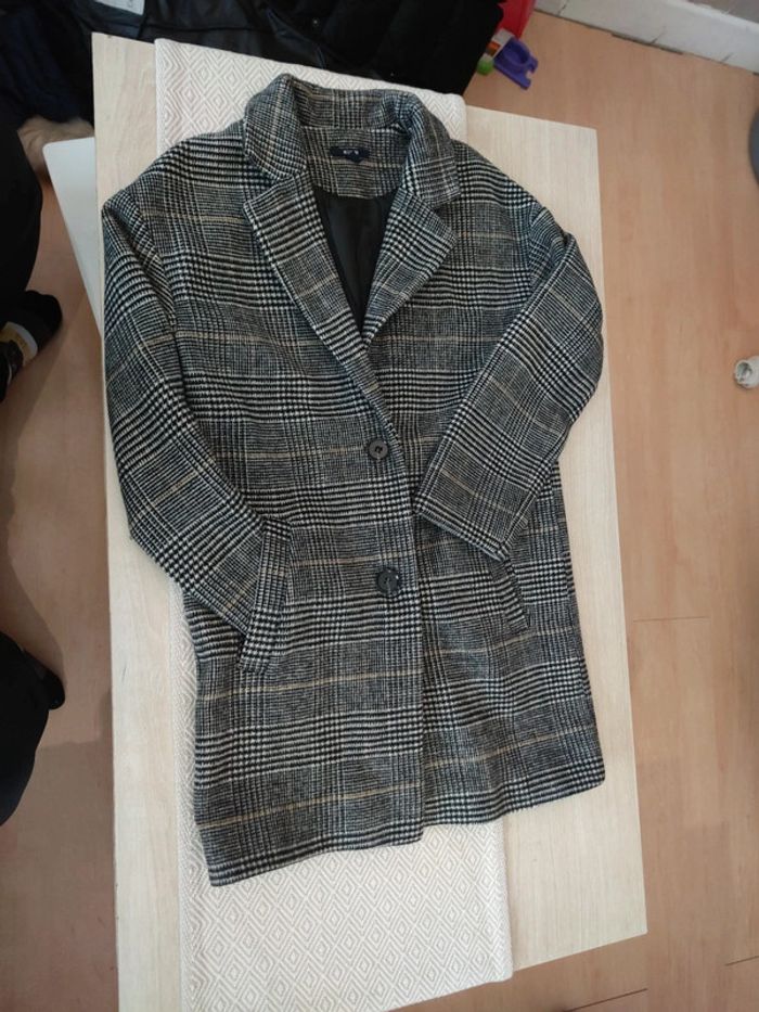 Blouson carreaux noir blanc Kiabi 12 ans