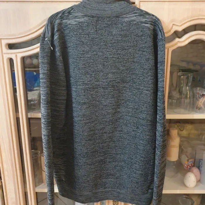 Magnifique Pull homme gris chiné  col montant Taille L Dissident - photo numéro 4