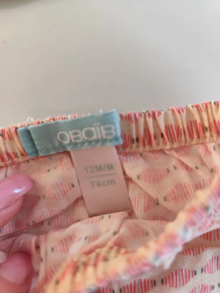 Robe avec bloomer et t shirt Obaibi 12 mois - photo numéro 3