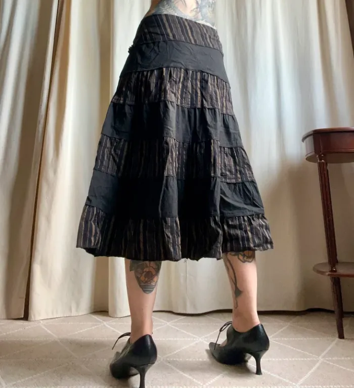 Jupe longue Bohemian Gipsy Whimsigoth Witch vintage made in France 🇫🇷 90s - Taille M - photo numéro 3