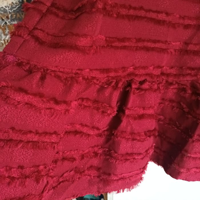 Jolie robe casual T40 à franges bordeaux ..polyester - photo numéro 6