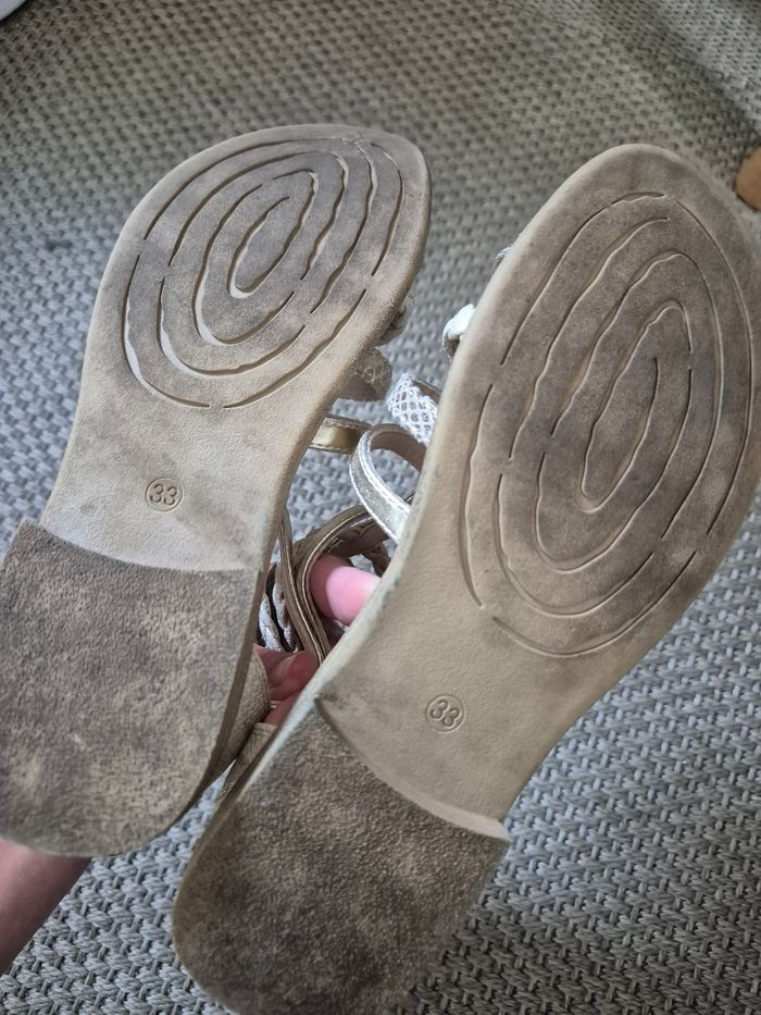 Chaussure spartiates dorées fille - taille 33 - photo numéro 8