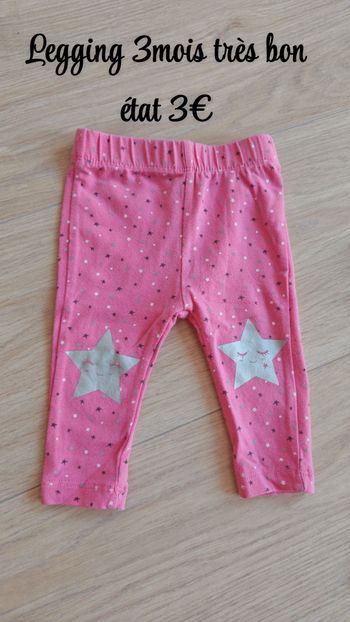 Legging Rose étoile 3mois 