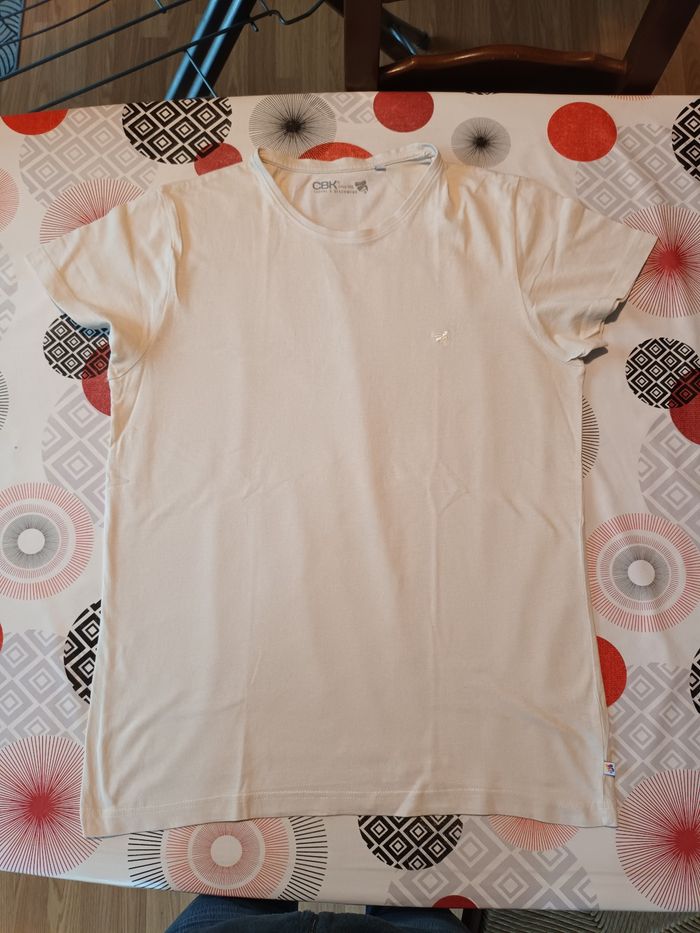 T-shirt beige manches courtes 👨 taille L - photo numéro 2