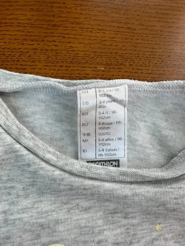 T-shirt décathlon 3-4 ans gris et rose - photo numéro 5