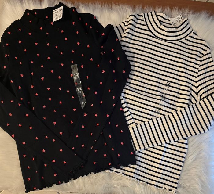 (Neufs non portés) 🏷🏷🤩🩷 teeshirts ml col montant 12 ans fille 🩷🤩 - photo numéro 4