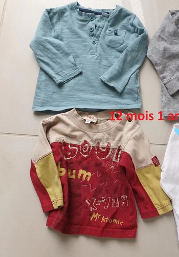 2 T short manche longue 12 mois 1 an