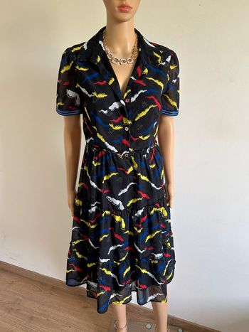 Robe noire et imprimée à manches courtes Molly Bracken taille S jamais portée
