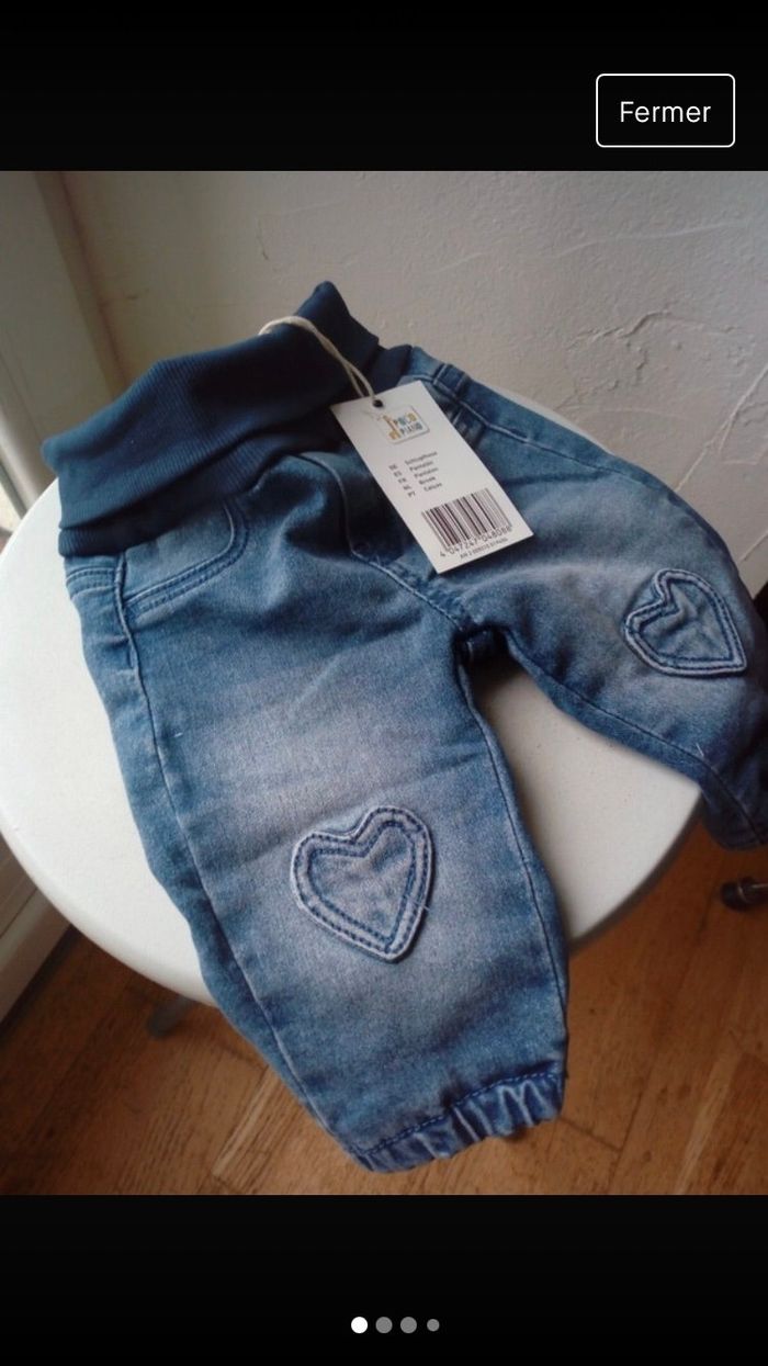 Jean sarouel neuf pocopiano 3/6 mois