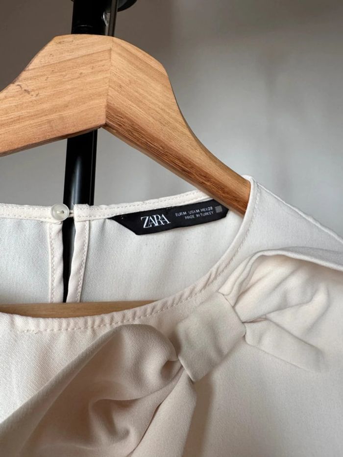 Blouse manches longues avec nœud décoratif M Zara - photo numéro 2