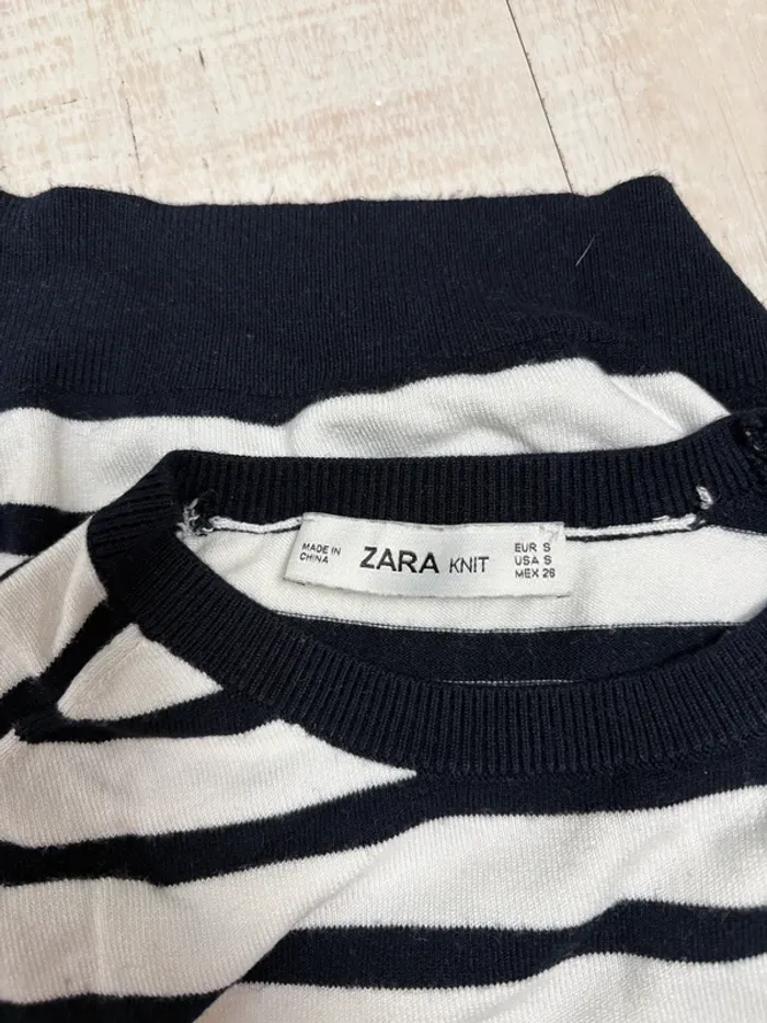 Pull léger sans manches Zara | Blanc et noir | Taille 36 - photo numéro 3