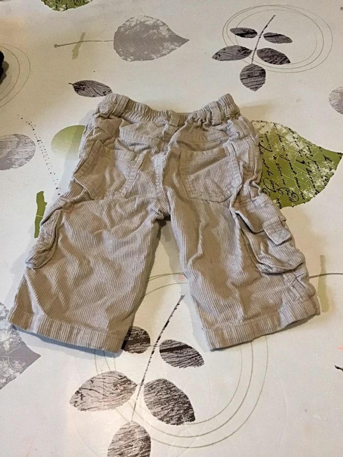 Pantalon velours côtelé beige taille 6 mois - photo numéro 2