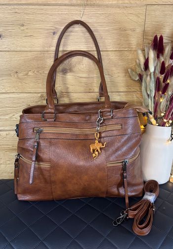 Sac à main femme marron automne simili cuir neuf travail voyage bandoulière amovible
