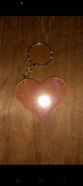 Porte clé cœur holographique