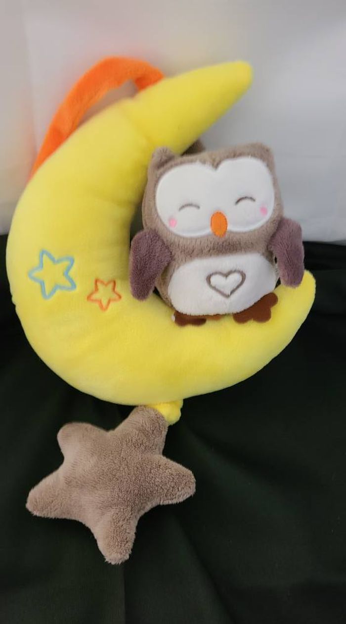 Peluche musicale hibou ZDT chouette sur la lune 30 cm - photo numéro 2
