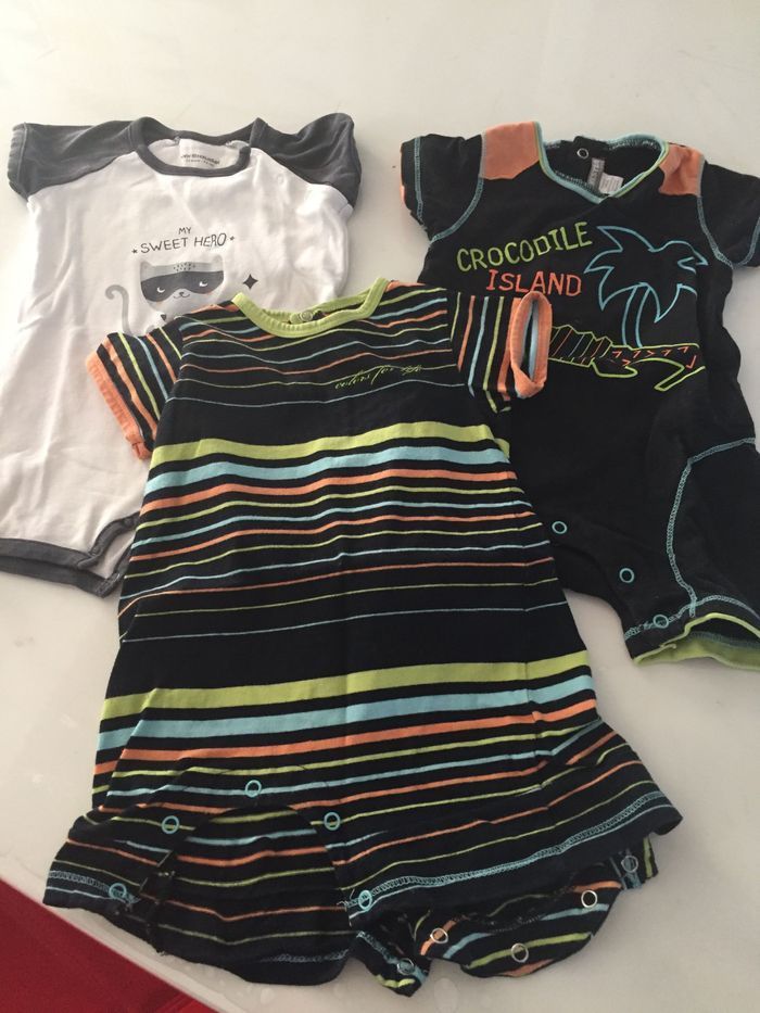 Lot de 3 body short vertbaudet 12mois
