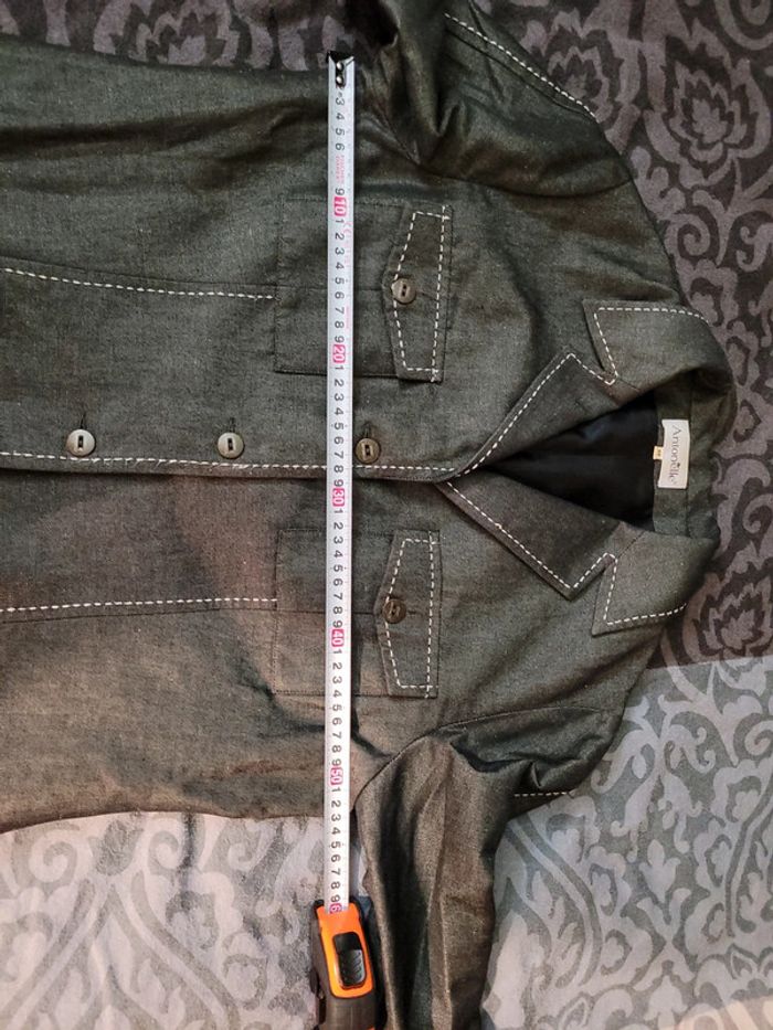 Blazer en lin, gris sur piqûre blanche - photo numéro 7