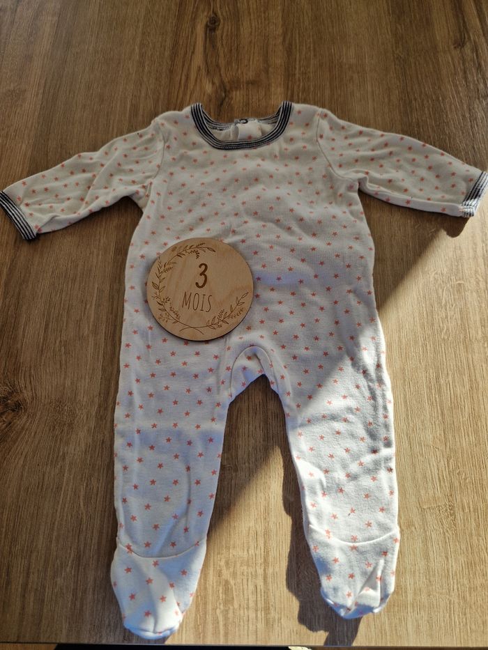 Pyjama léger motif étoile - 3 mois