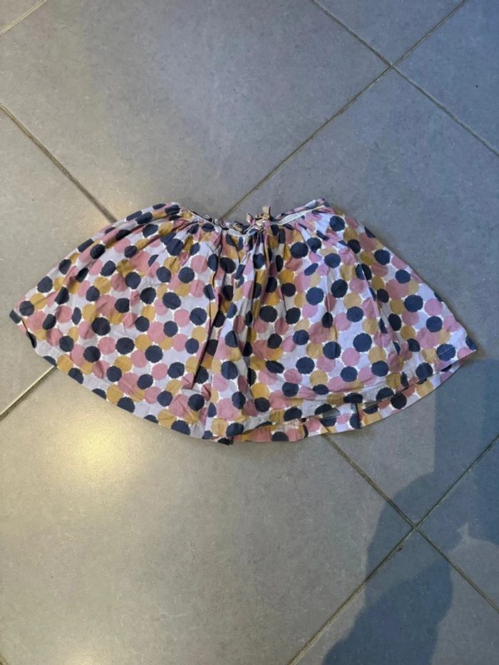 Jupe - Cyrillus - Fleurs - Rose, gris - 4 ans