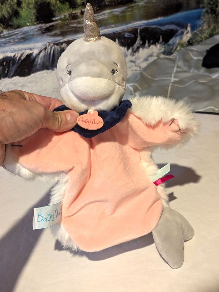 Licorne Corne Argentée Pailletée Robe Rose Devant Fourrure Arrière Peluche Petits Enfants Bébés