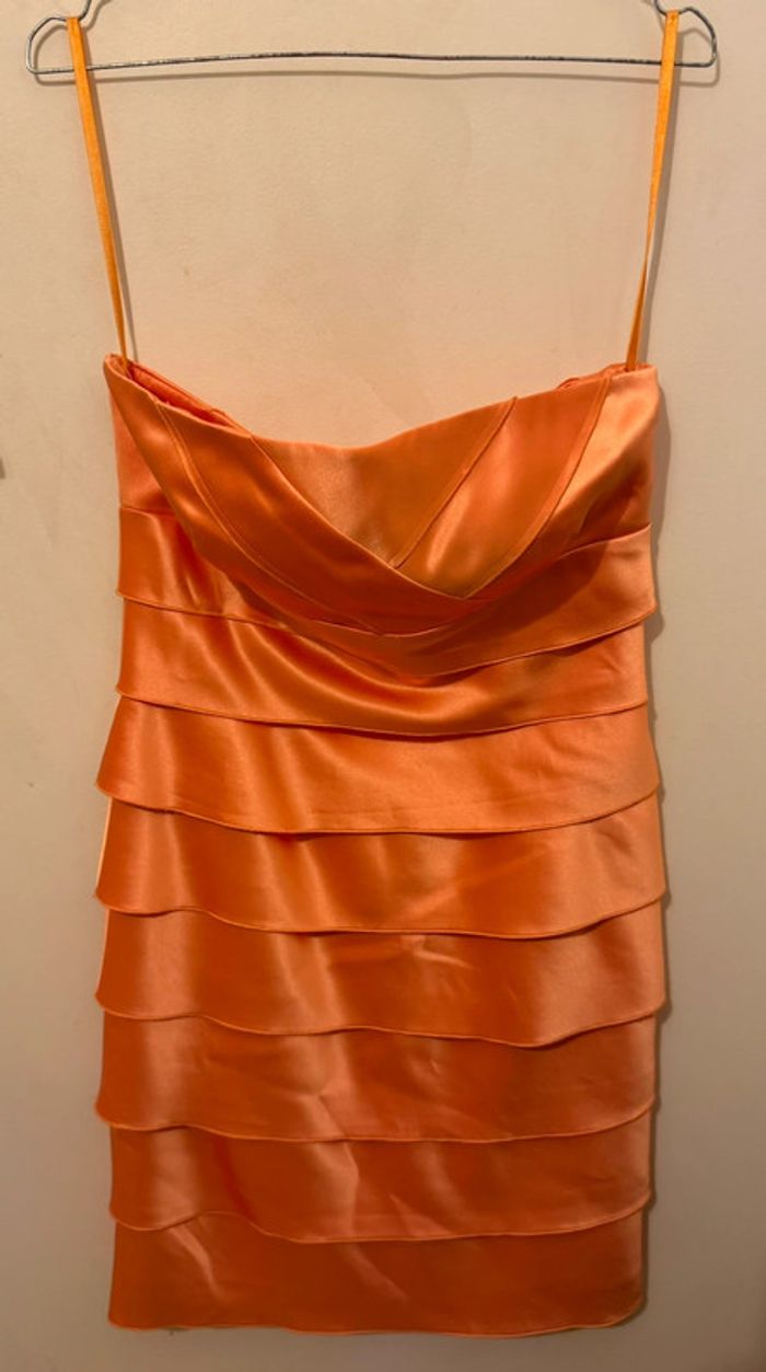 Robe bustier orange manoukian soiree mariage taille L