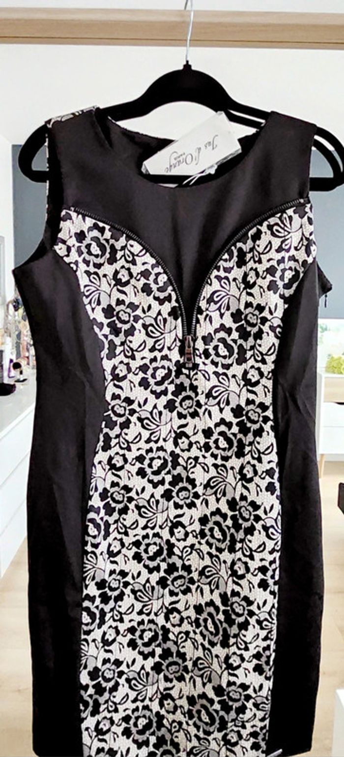 Robe chic fourreau noire et crème taille 3 L Jus d'orange - photo numéro 3