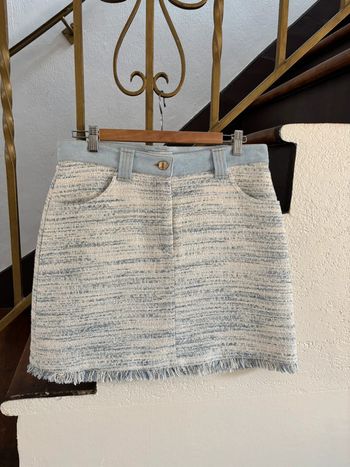 Jupe Sandro bleu tweed