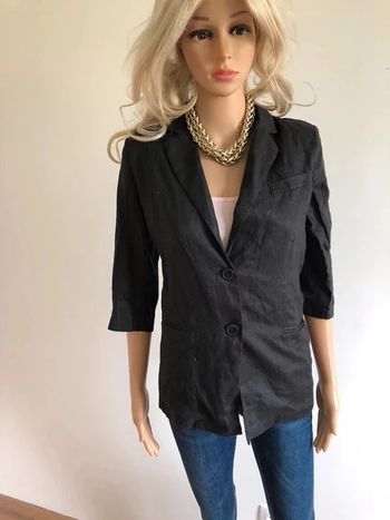 Veste blazer noire neuve en lin Molly Bracken taille S (valeur 90€)
