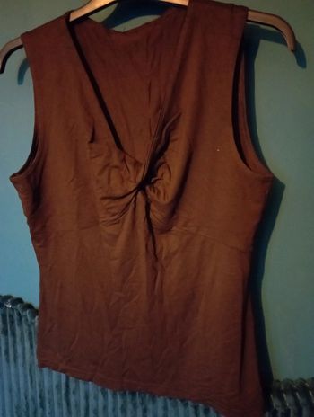 Tee shirt drapé marron