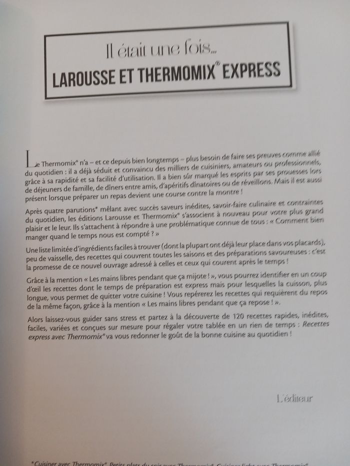 Livre thermomix recettes express - photo numéro 3