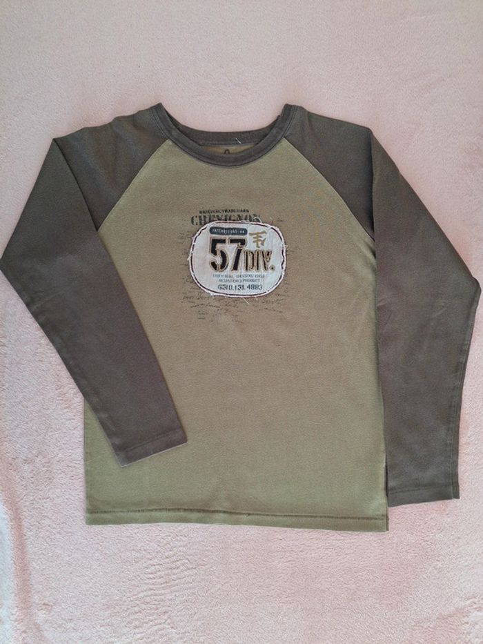 T-shirt manches longues Chevignon 8 ans Marron et kaki